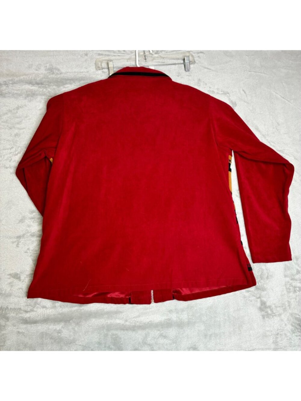 Nouveau Monde Plus Women's Red Geometric Embroidered Zip-Up Jacket Size 2X - Picture 8 of 8